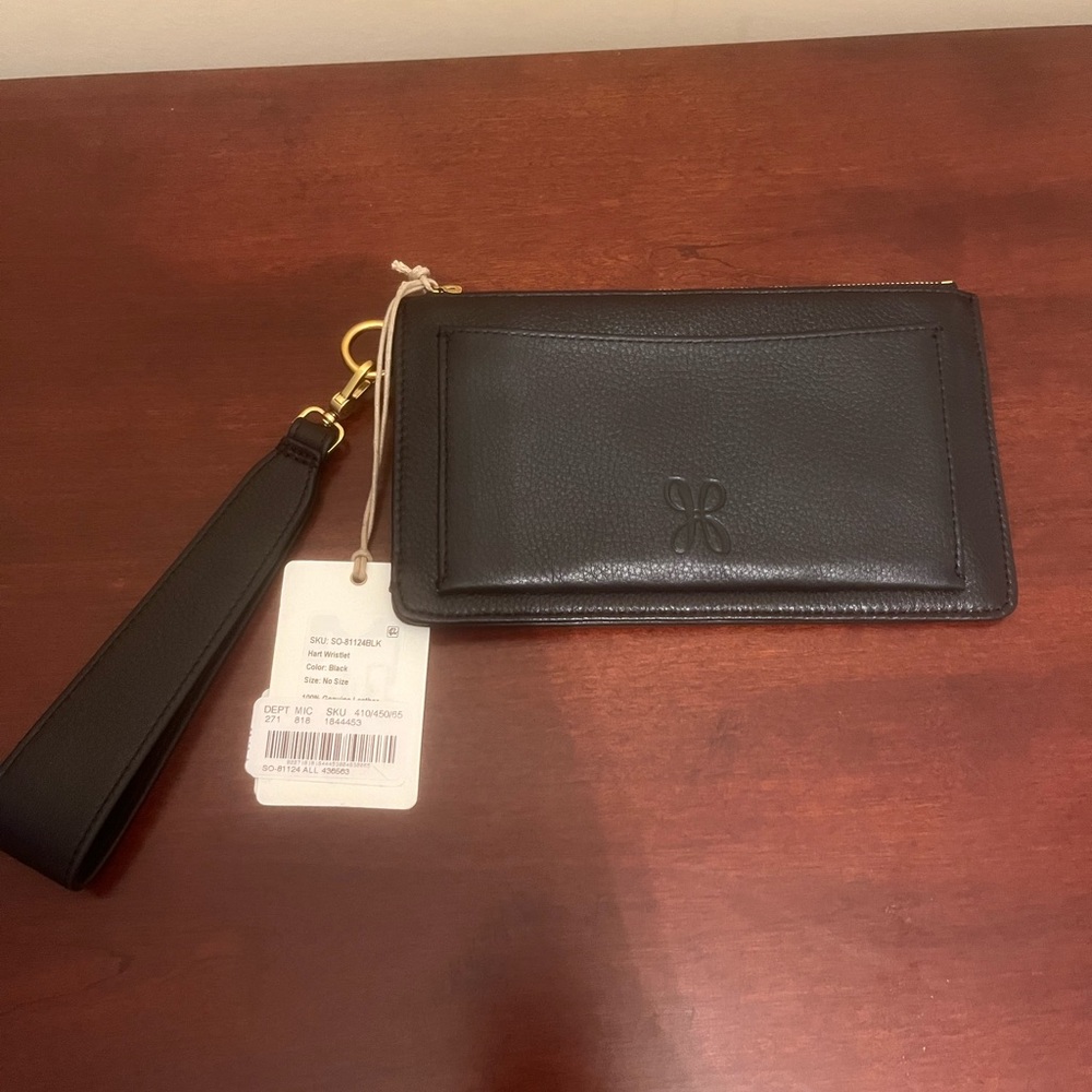 NEW HOBO hart wristlet in black